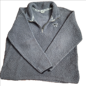 3/$25 VS PINK Sherpa Boyfriend quarter zip pullover Medium